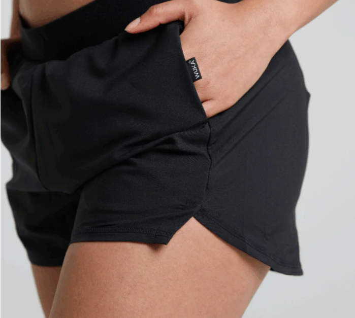 Menstrualne kratke hlače za blag in srednji tok, črne, WUKA