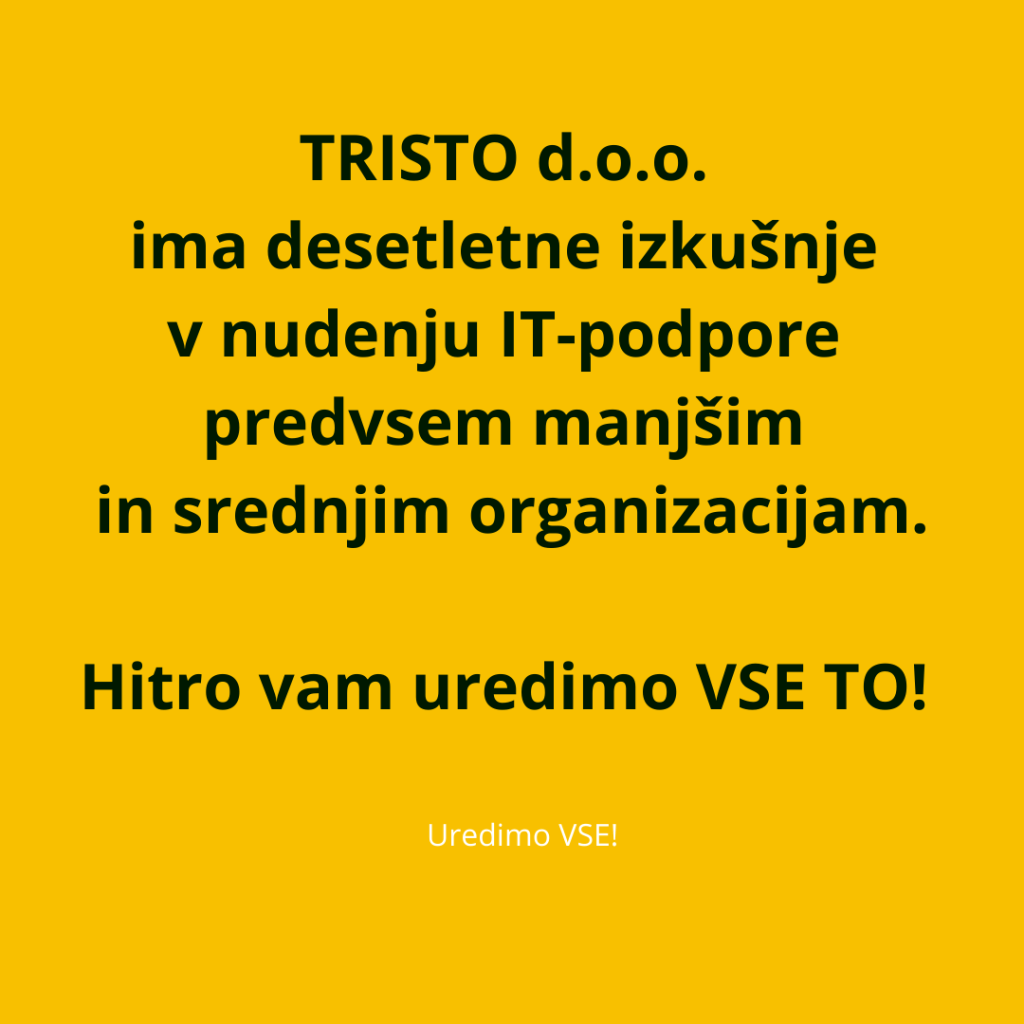 Računalniški servis za računovodske servise, TRISTO Domžale